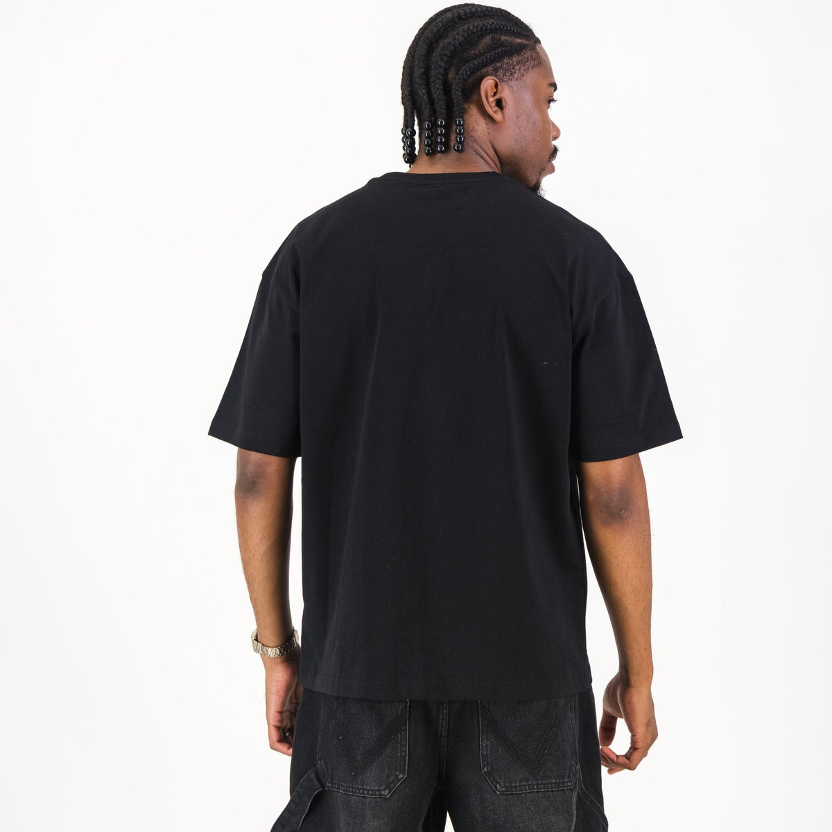 NBA Chicago Bulls Boxy Tee-Black