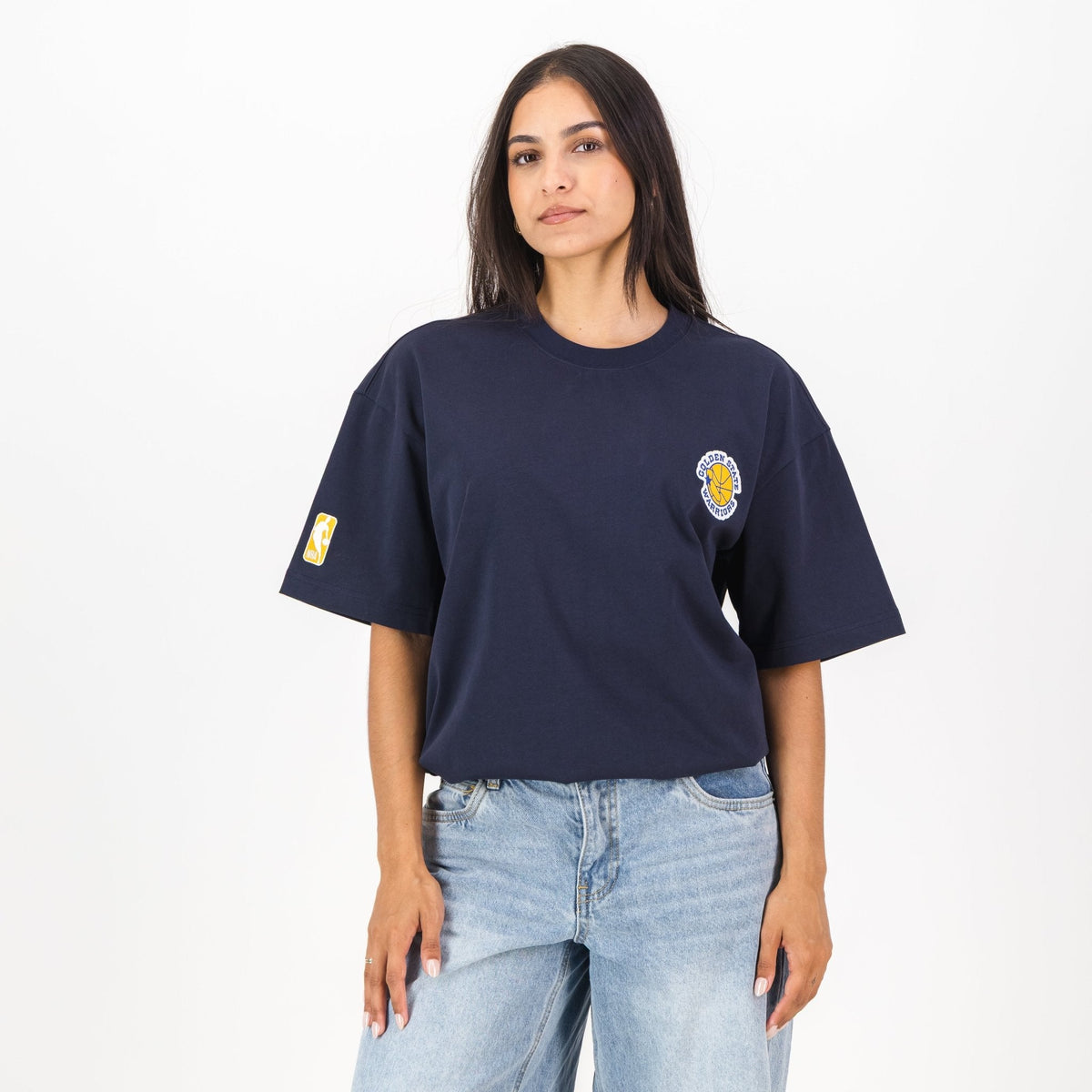 NBA Golden State Warriors Boxy Tee-Navy
