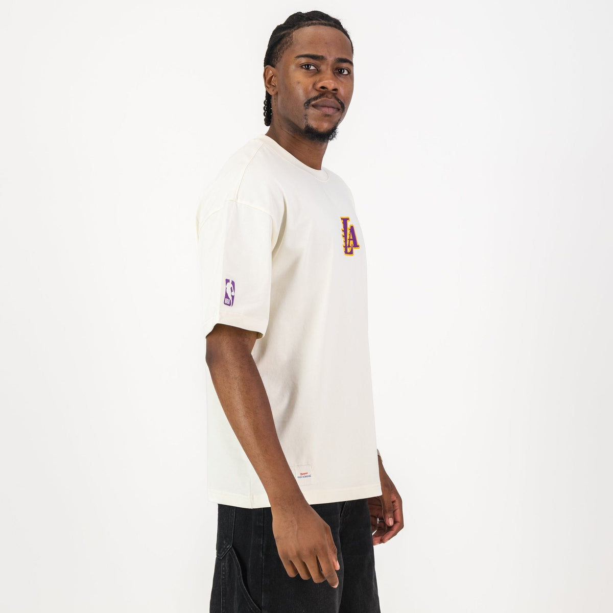 NBA LA Lakers Boxy Tee-Ivory