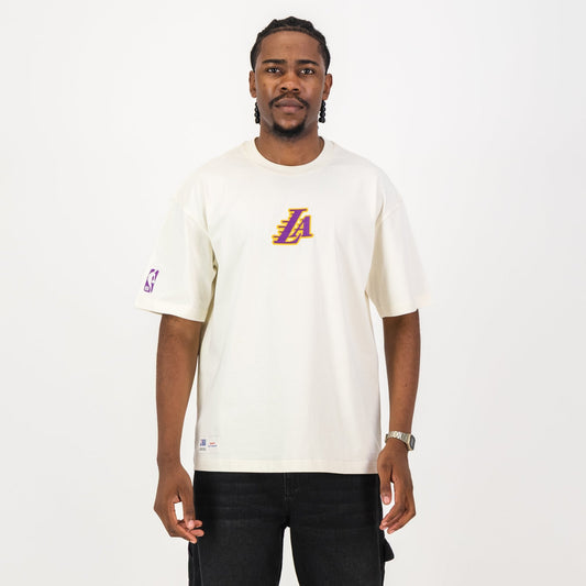 NBA LA Lakers Boxy Tee-Ivory