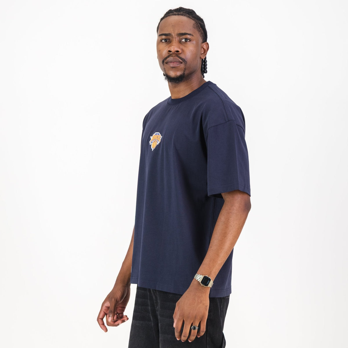 NBA New York Knicks Boxy Tee-Navy
