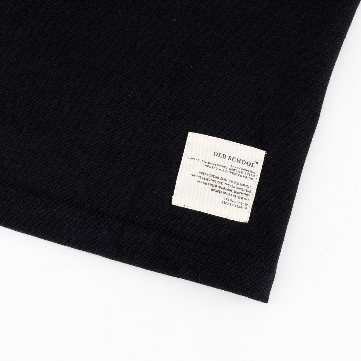 Old School Script Boxy Crew Tee-Black