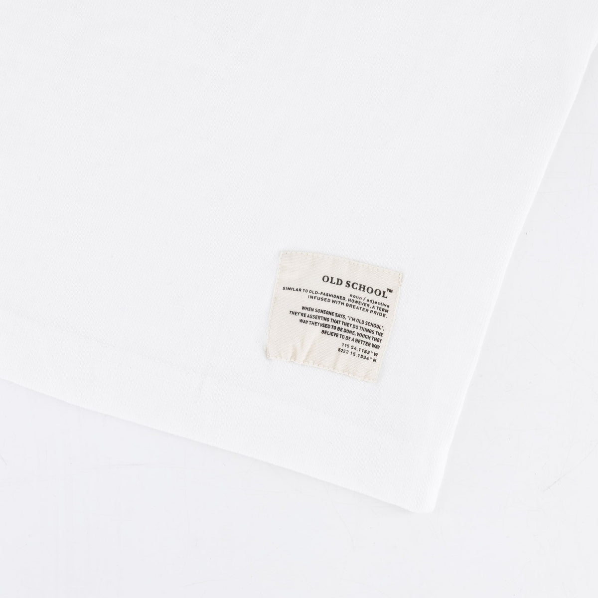 Old School Script Boxy Crew Tee-White