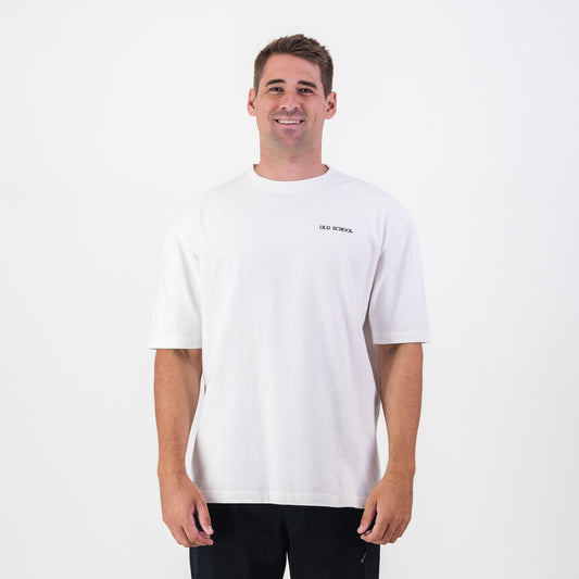 Old School Leisure Clubhouse Boxy Tee White