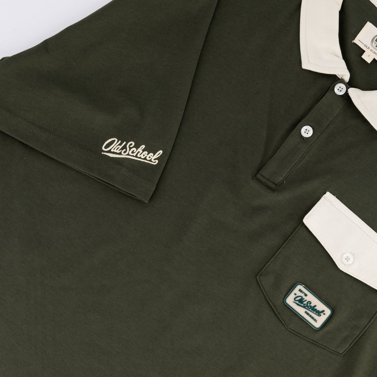 Old School Leisure Pocket SS Polo Green
