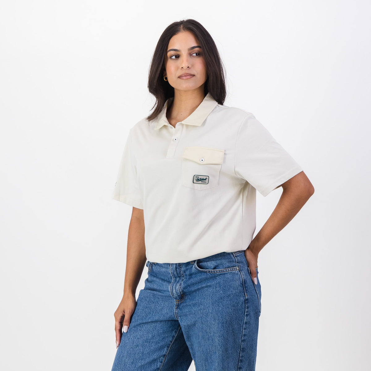 Old School Leisure Pocket SS Polo Ivory