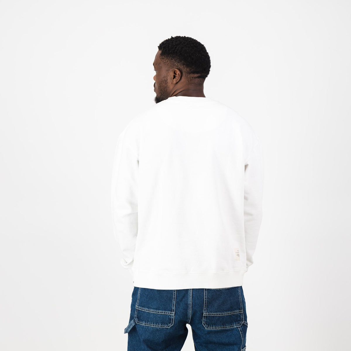 Old School Script Crew Neck Sweat-Cloud Dancer