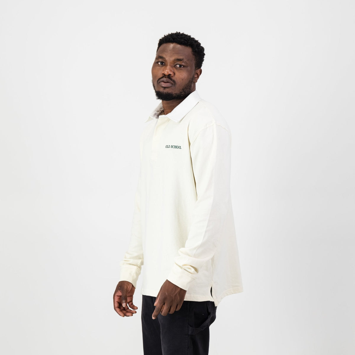 Old School Word OS LS Rugby Jersey-Ivory