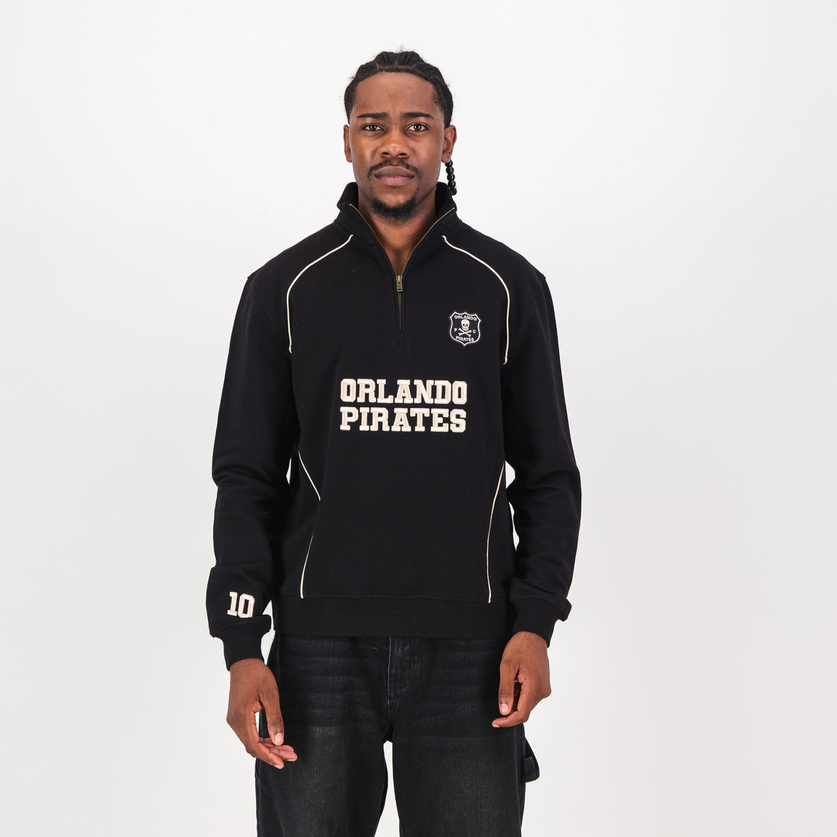 Orlando Pirates Piped Quarter Zip Sweat Black