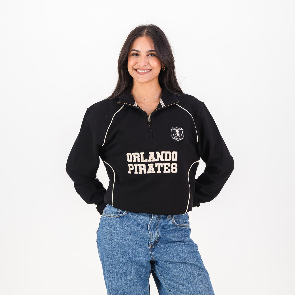 Orlando Pirates Piped Quarter Zip Sweat Black