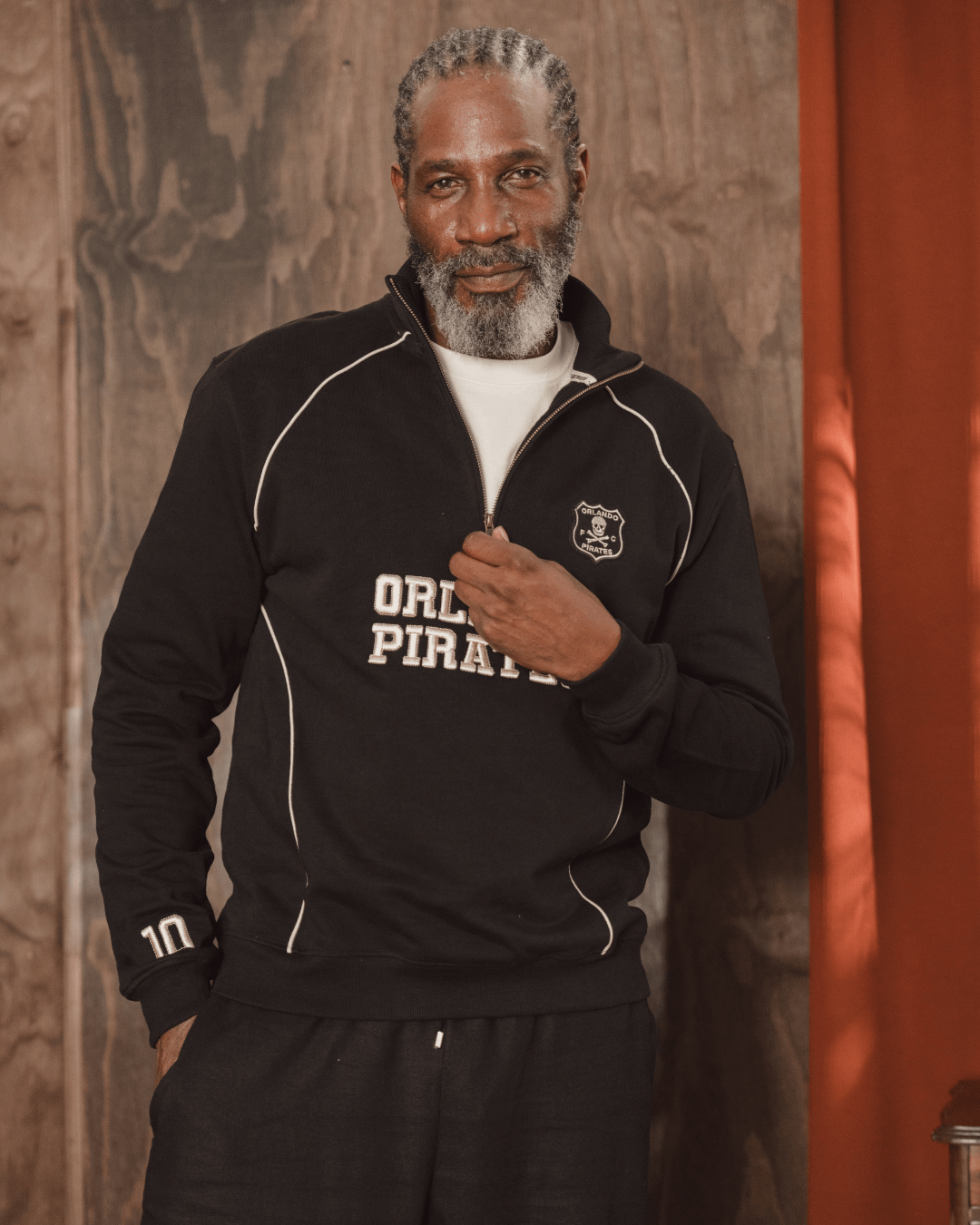 Orlando Pirates Piped Quarter Zip Sweat Black
