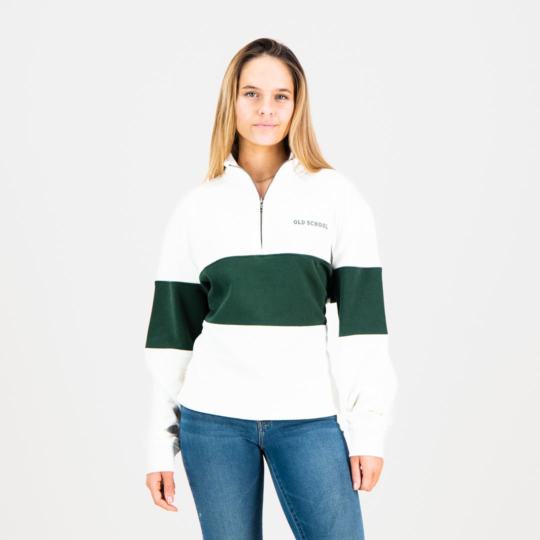 Old School Hoop Quarter Zip Sweat-OS Green