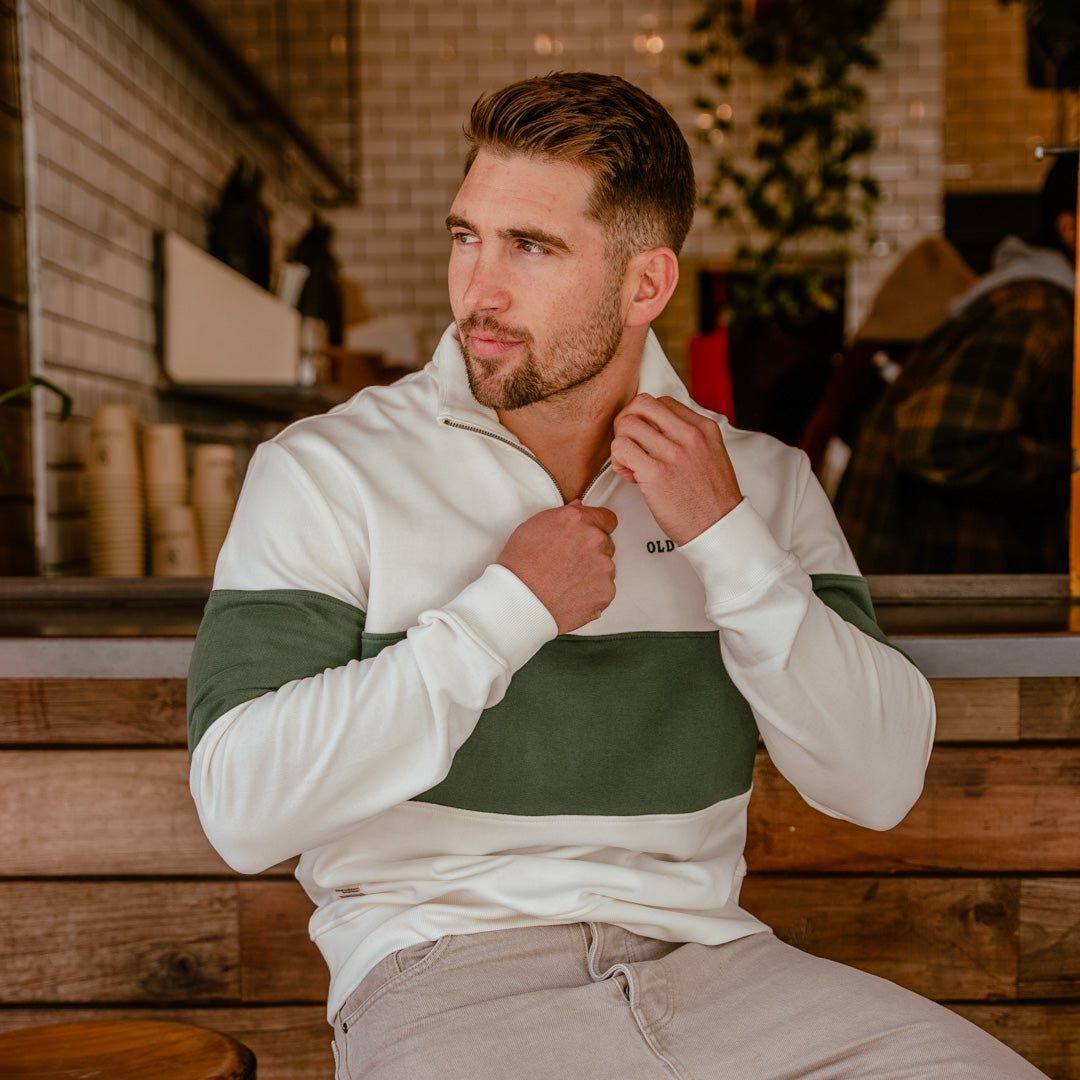 Old School Hoop Quarter Zip Sweat-OS Green