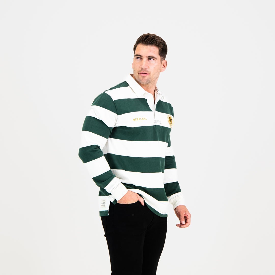 SA Supporters 8X8 Stripe LS Rugby Jersey-OS Green