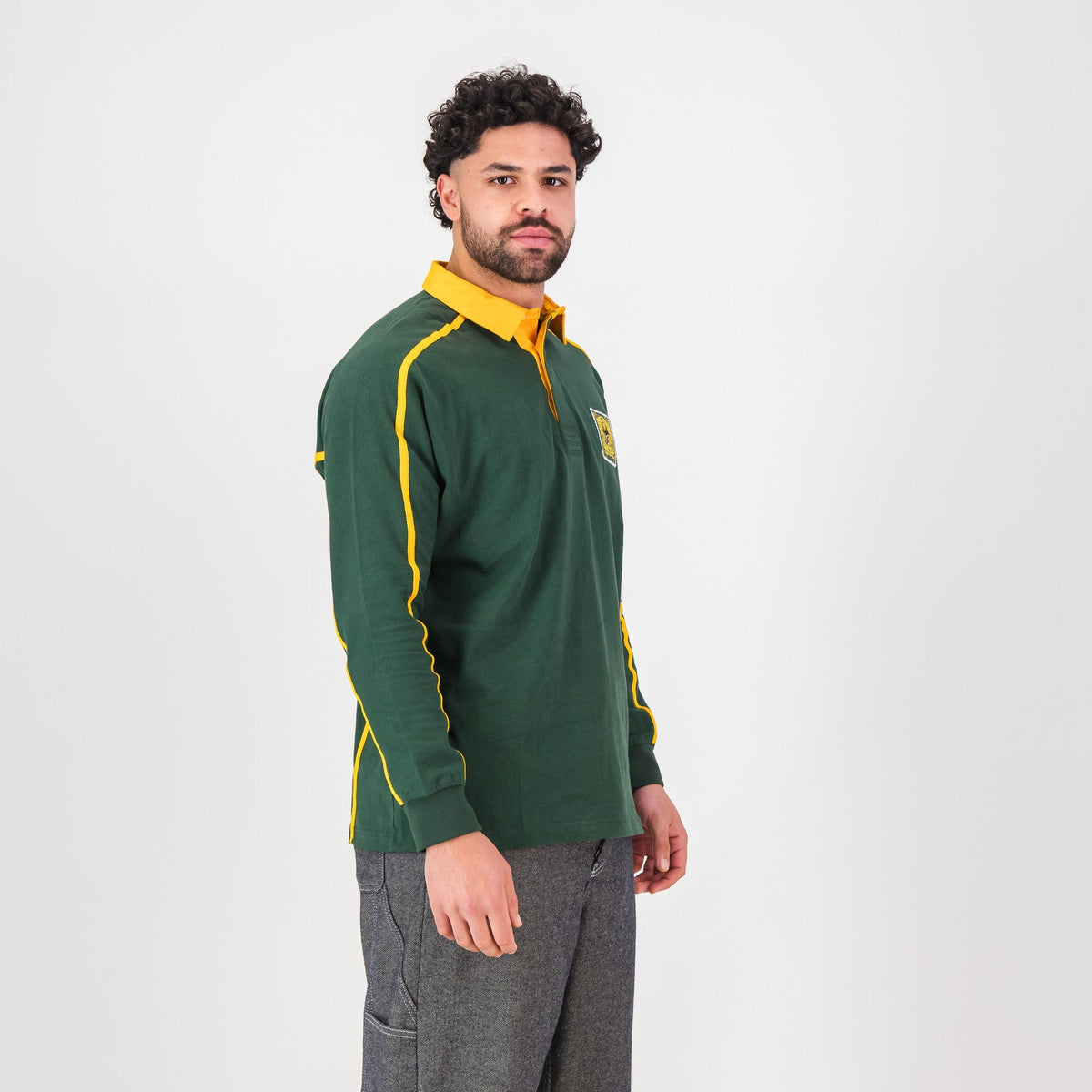 SA Supporters Twill Raglan LS Rugby Jersey-OS Green