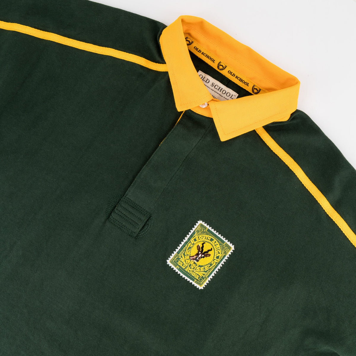 SA Supporters Twill Sleeve SS Rugby Jersey Raglan Green
