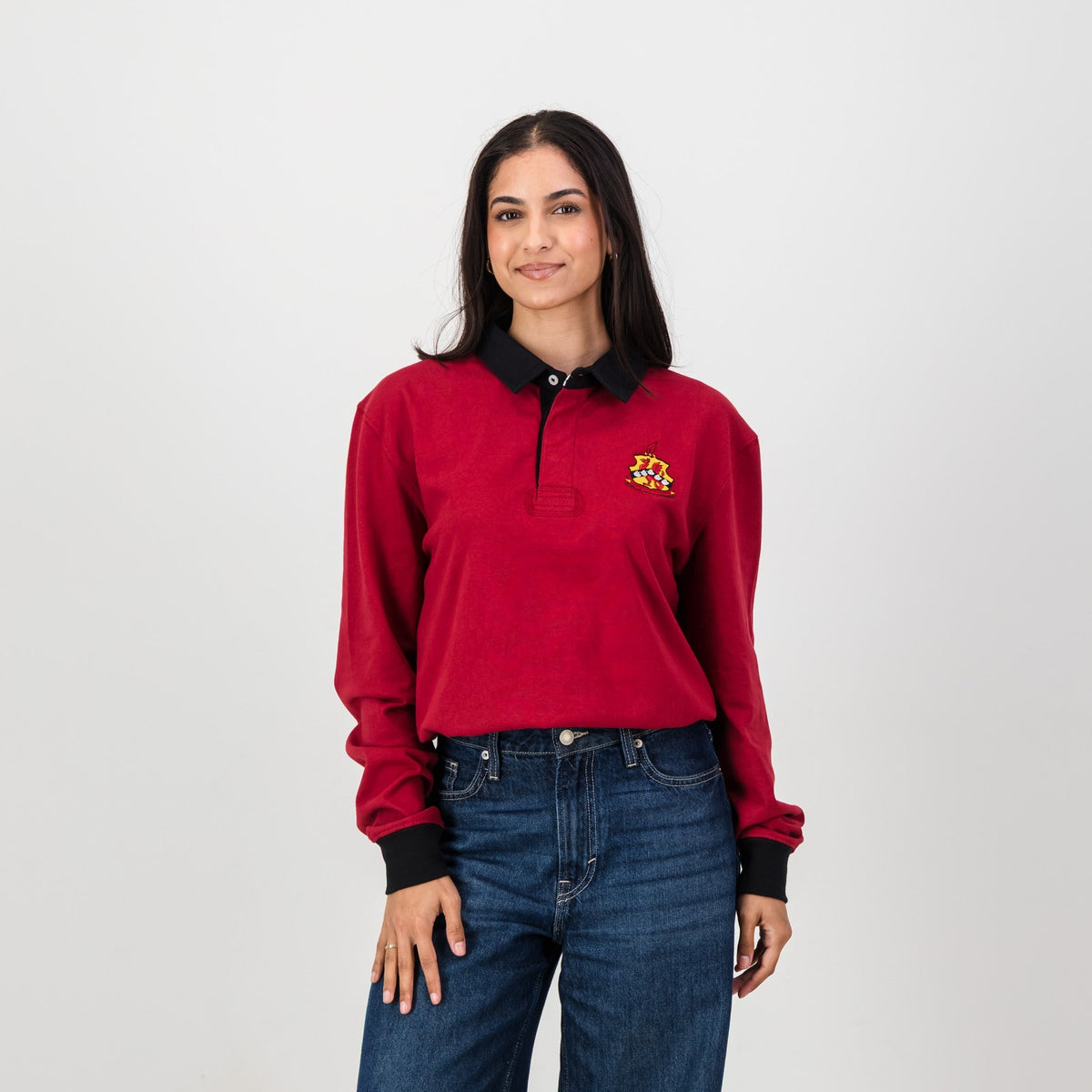 Schools Old Kingwoodian LS Rugby Jersey-Rio Red