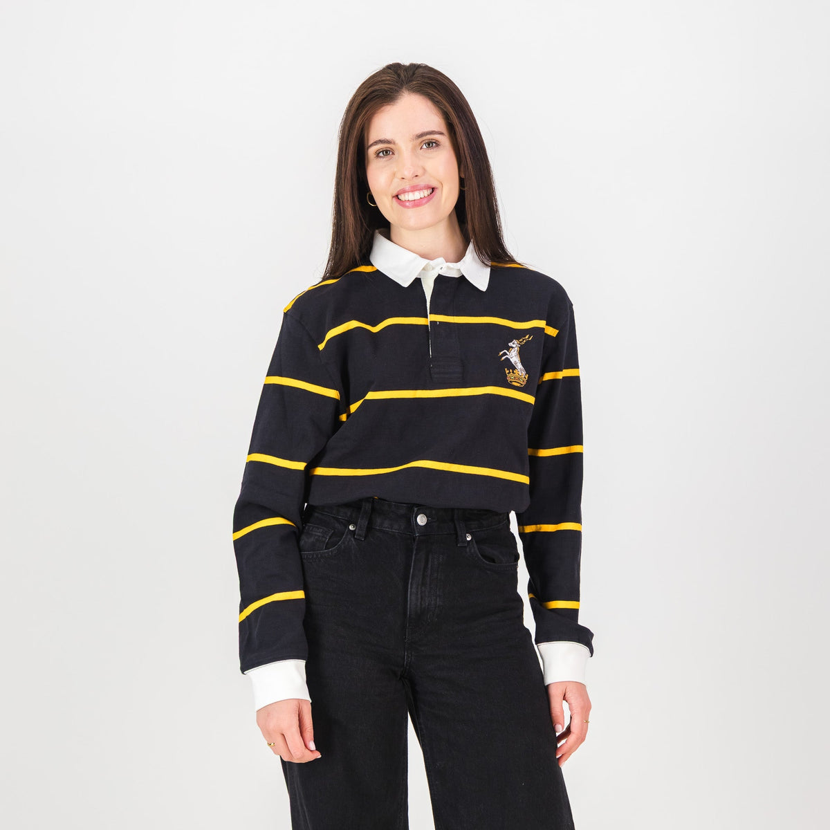 Schools Queens College YD LS Rugby Jersey-Black