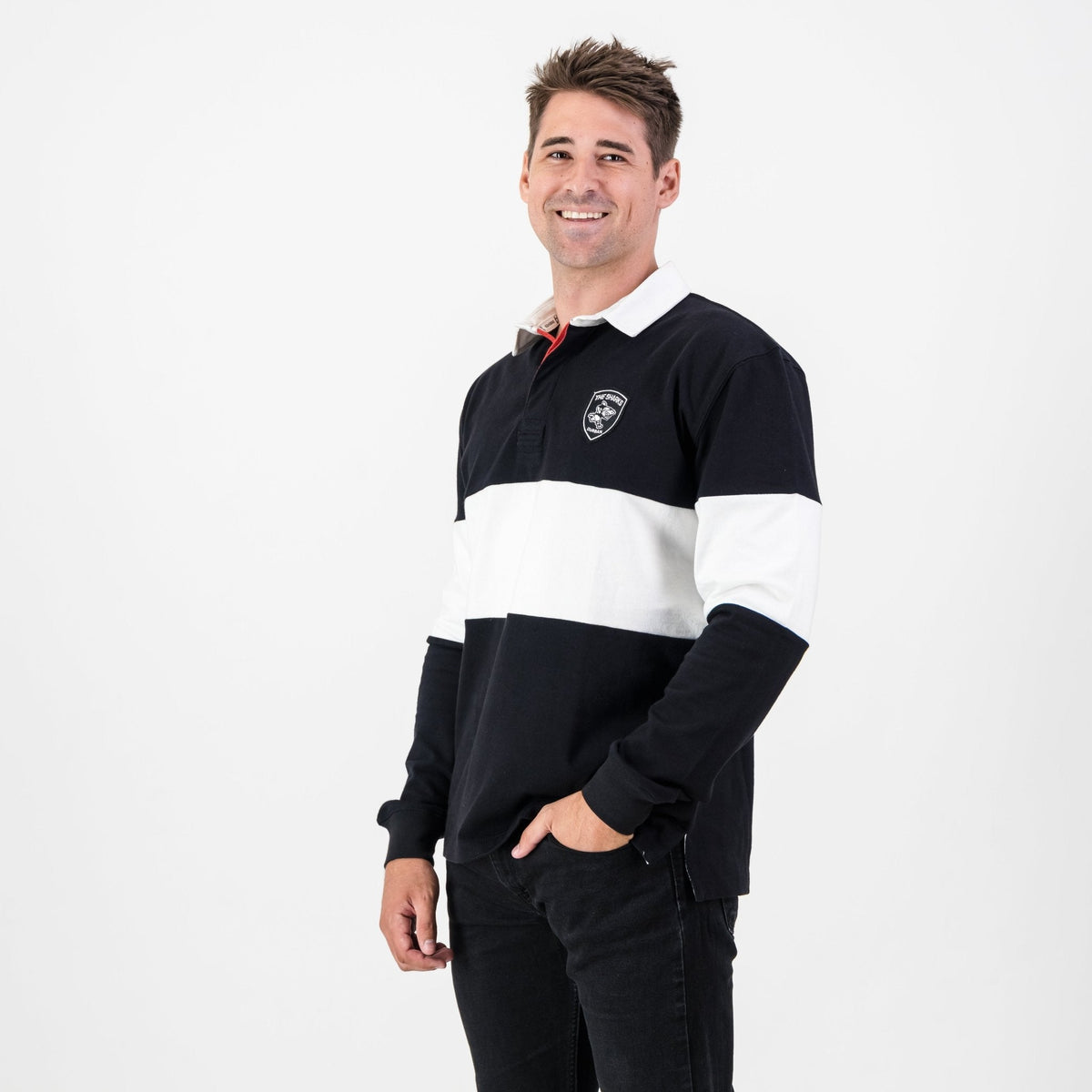Provincial Sharks LS Rugby Jersey-Black