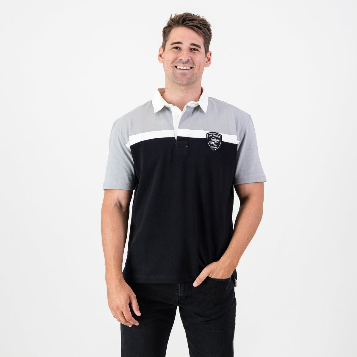 Provincial Sharks SS Rugby Jersey-Black