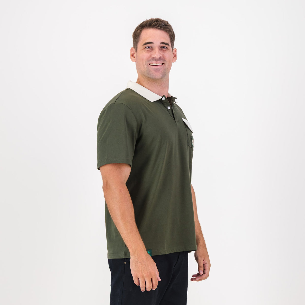 Southern Guards Retro Short Sleeve Golf Polo Pocket Patch Green