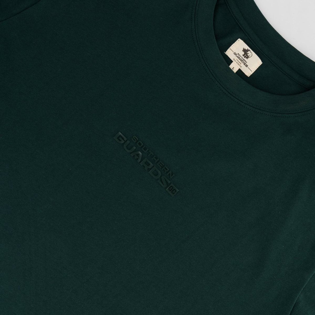 Southern Guards Stacked Logo Regular Crew T-Shirt Plain Green