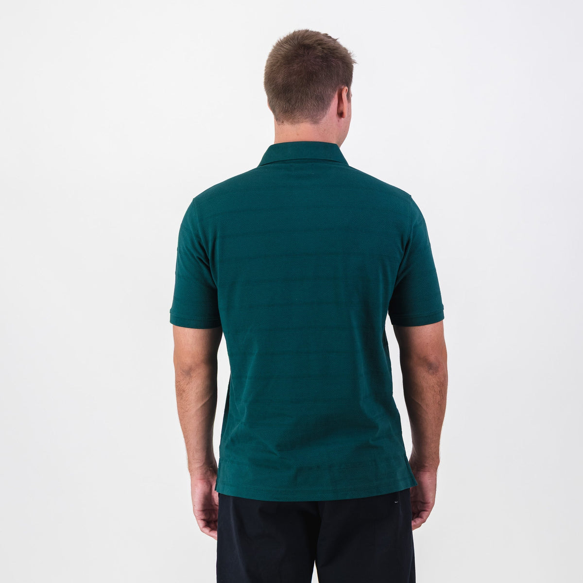 Southern Guards Textured Short Sleeve Golf Polo Textured Jacquard Green