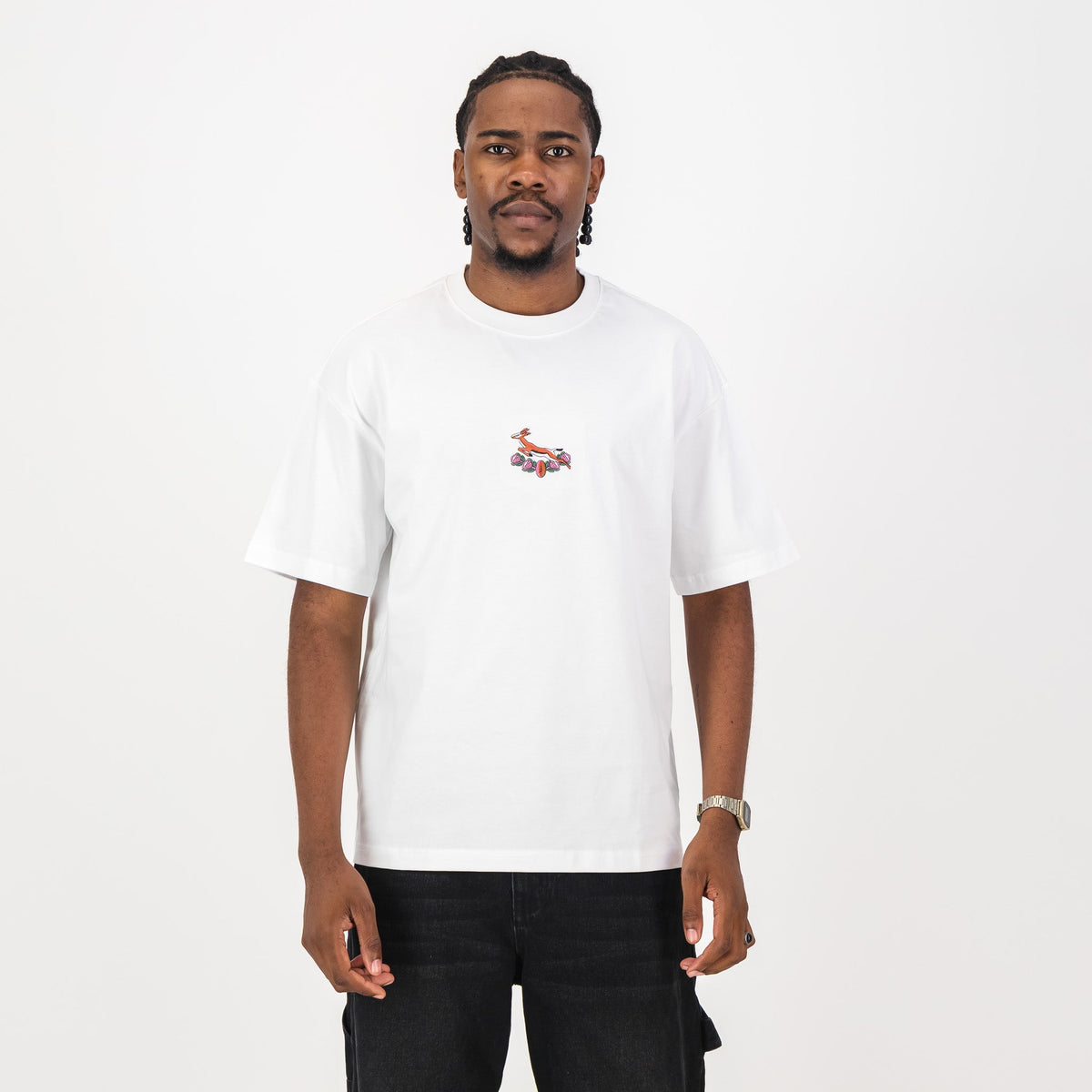 Springboks 95 Embroidery Boxy Crew Tee-White