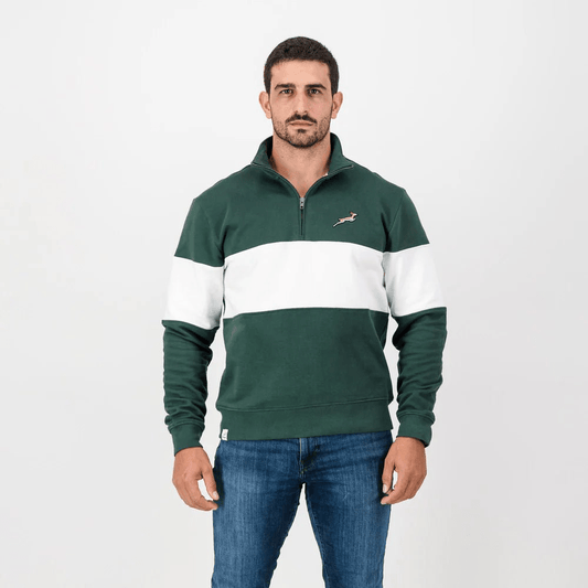 Springboks Classic Hoop Quarter Zip-OS Green