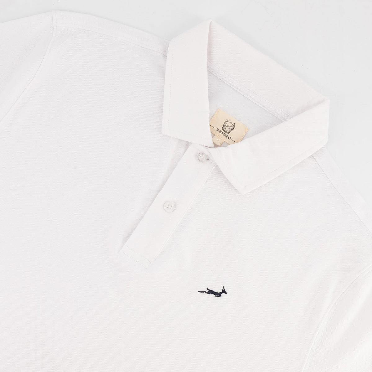 Springboks Contrast Embroidery Polo-White