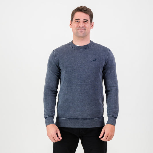 Springboks Overdyed Crew Neck Knit-Navy