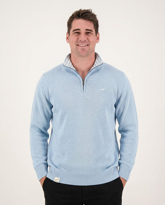 Springboks Premium Quarter Zip Knit-Skyway