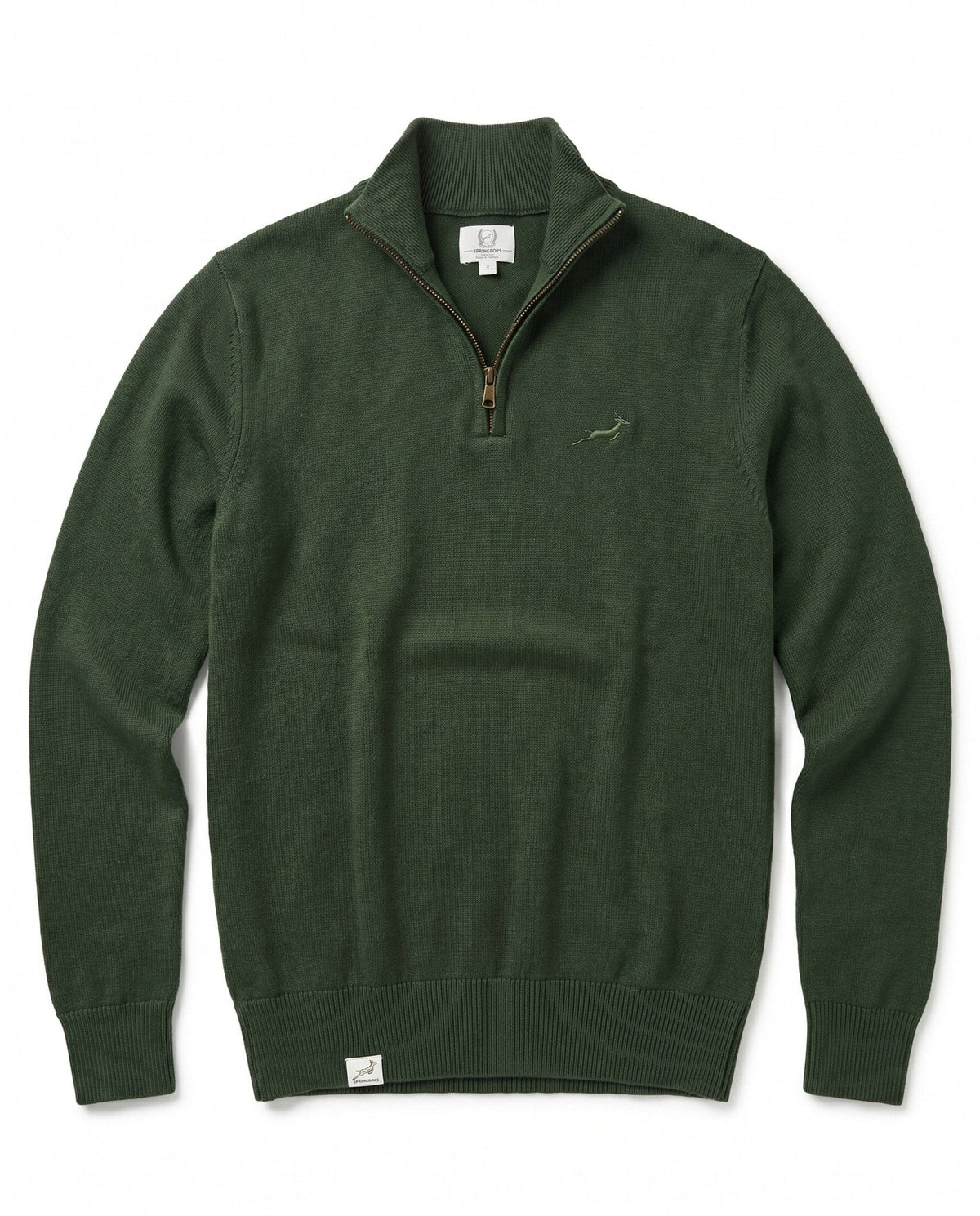 Springboks Quarter Zip Knit Rifle Green