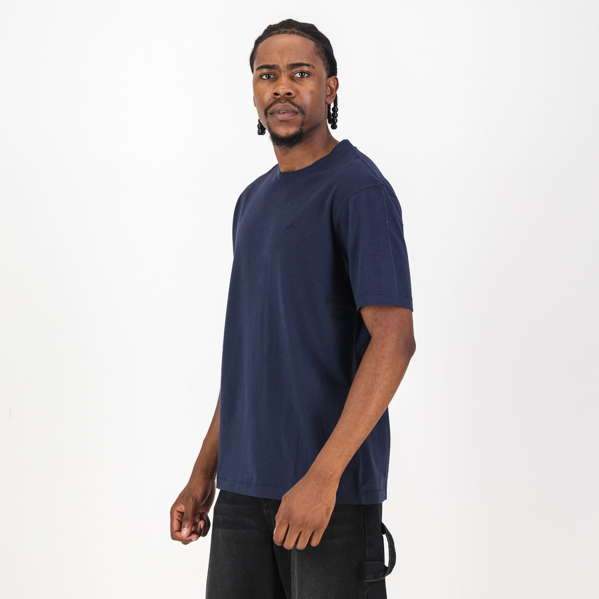 Springboks Tonal SML EMB Bok Crew Tee-Navy