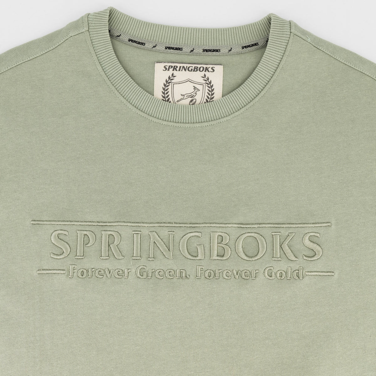Springboks Word FGFG Crew Sweat-Desert Sage