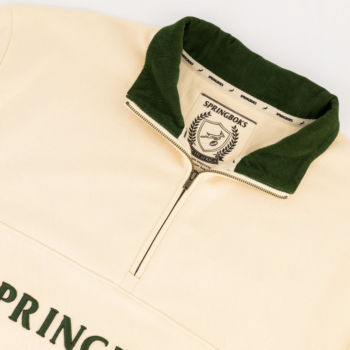 Springboks Word Quarter Zip Sweat-Ivory