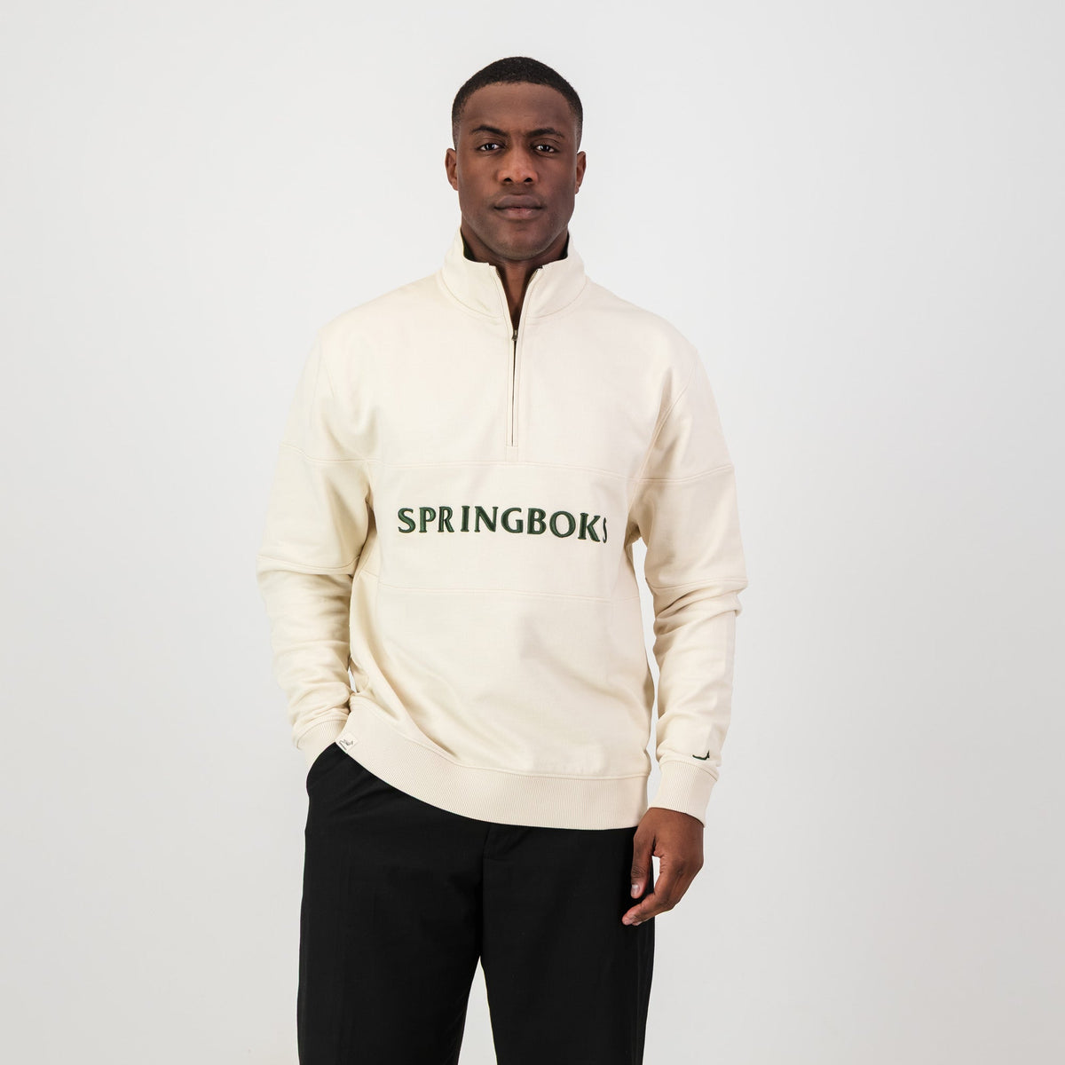 Springboks Word Quarter Zip Sweat-Ivory