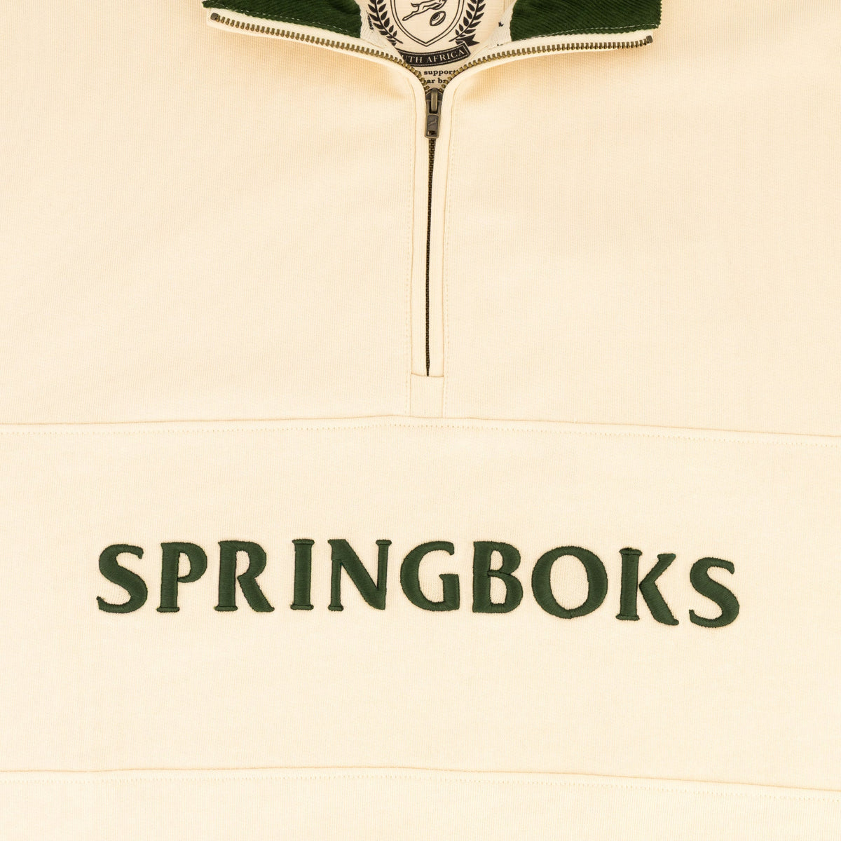 Springboks Word Quarter Zip Sweat-Ivory