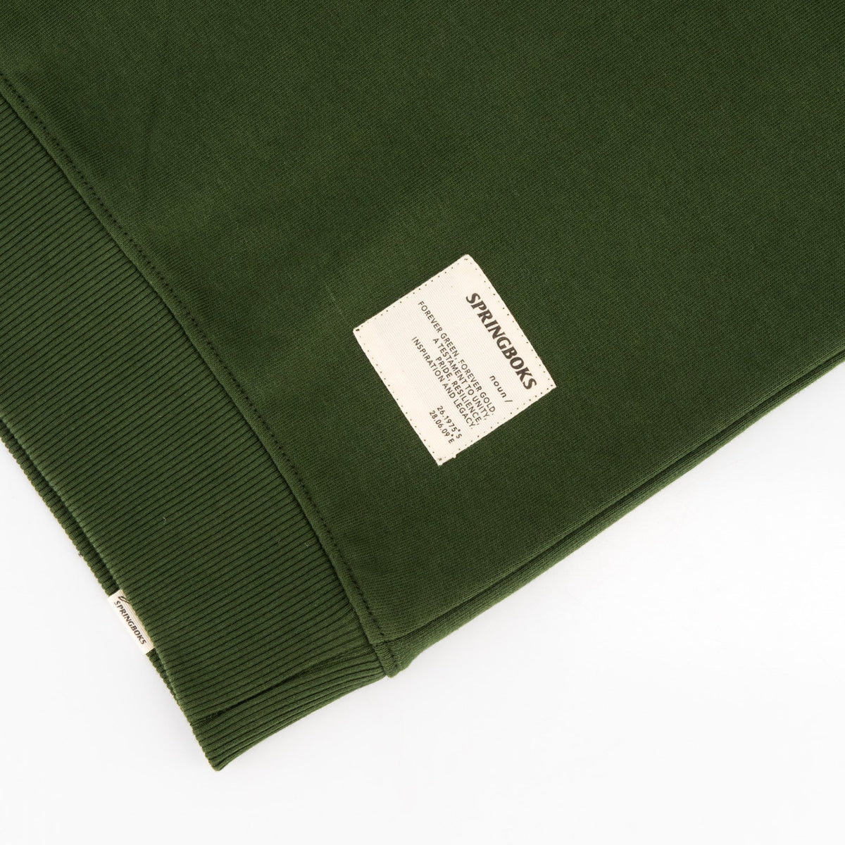 Springboks Word Quarter Zip Sweat-Military Olive
