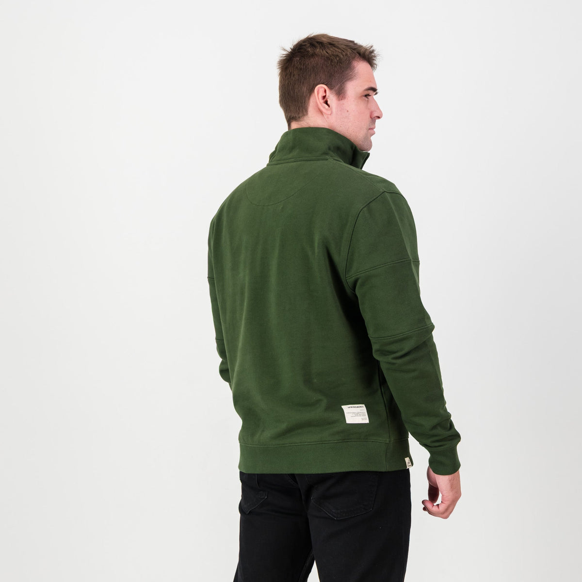 Springboks Word Quarter Zip Sweat-Military Olive