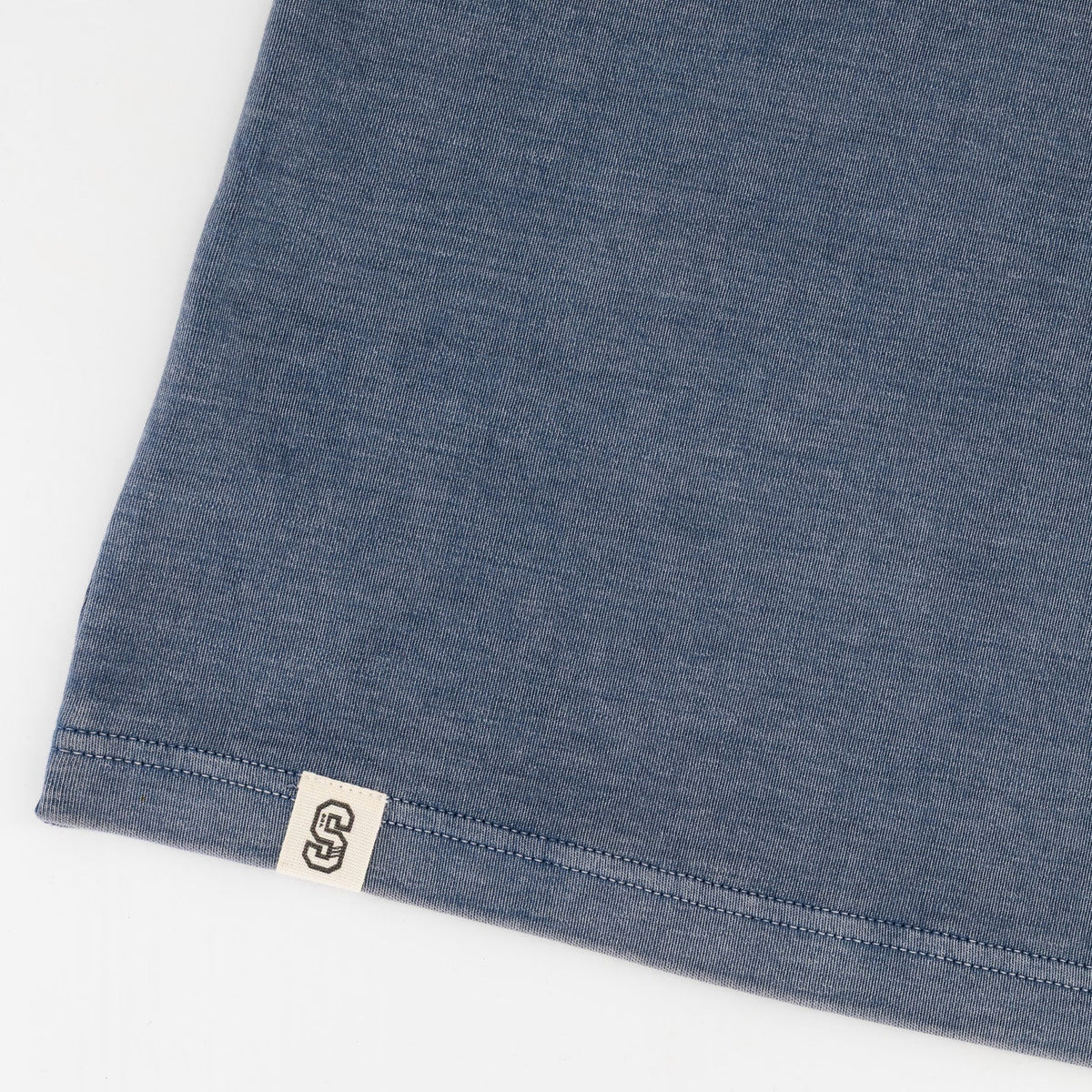 Stillknocks Acid Wash Boxy Crew Tee- Faded Denim