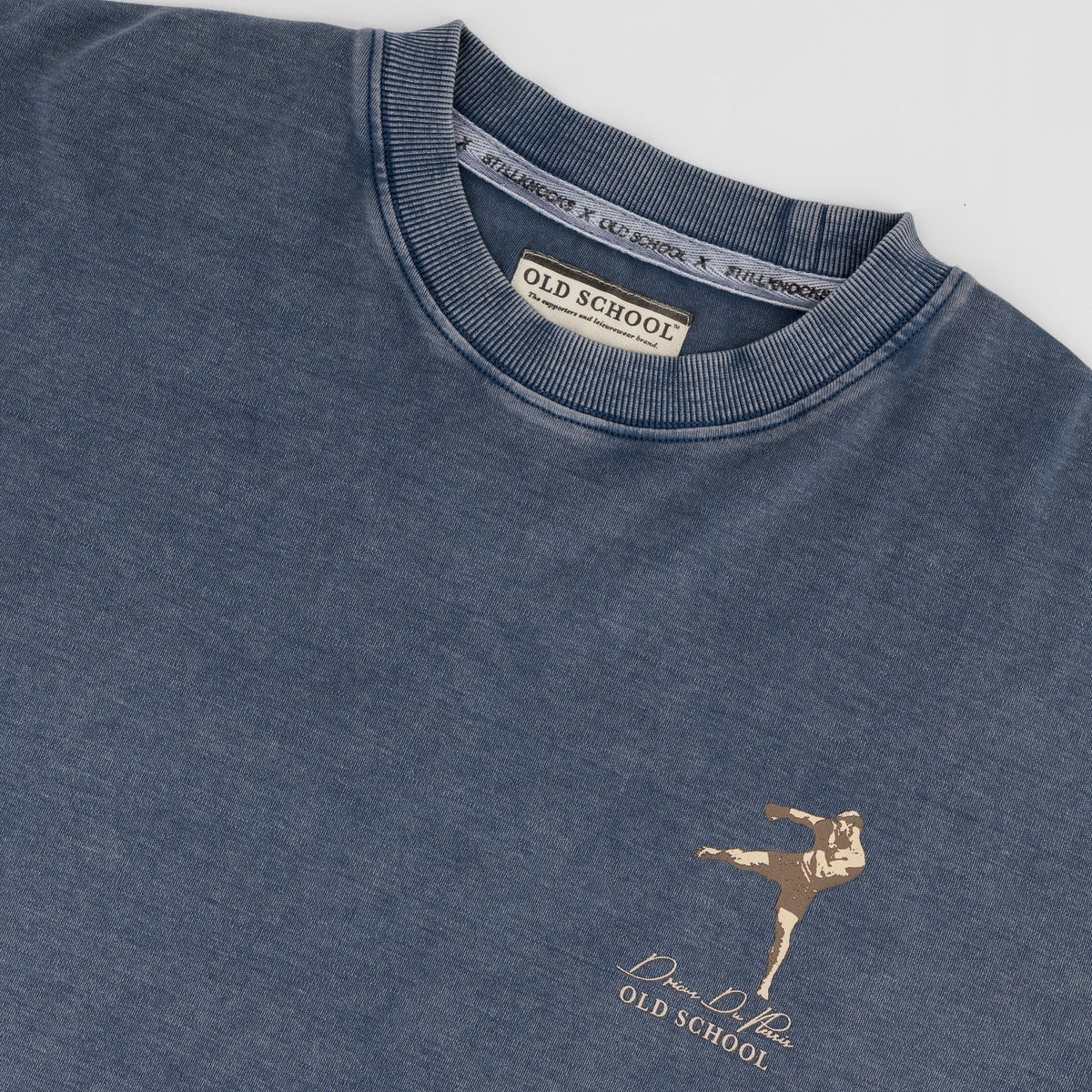 Stillknocks Acid Wash Boxy Crew Tee- Faded Denim