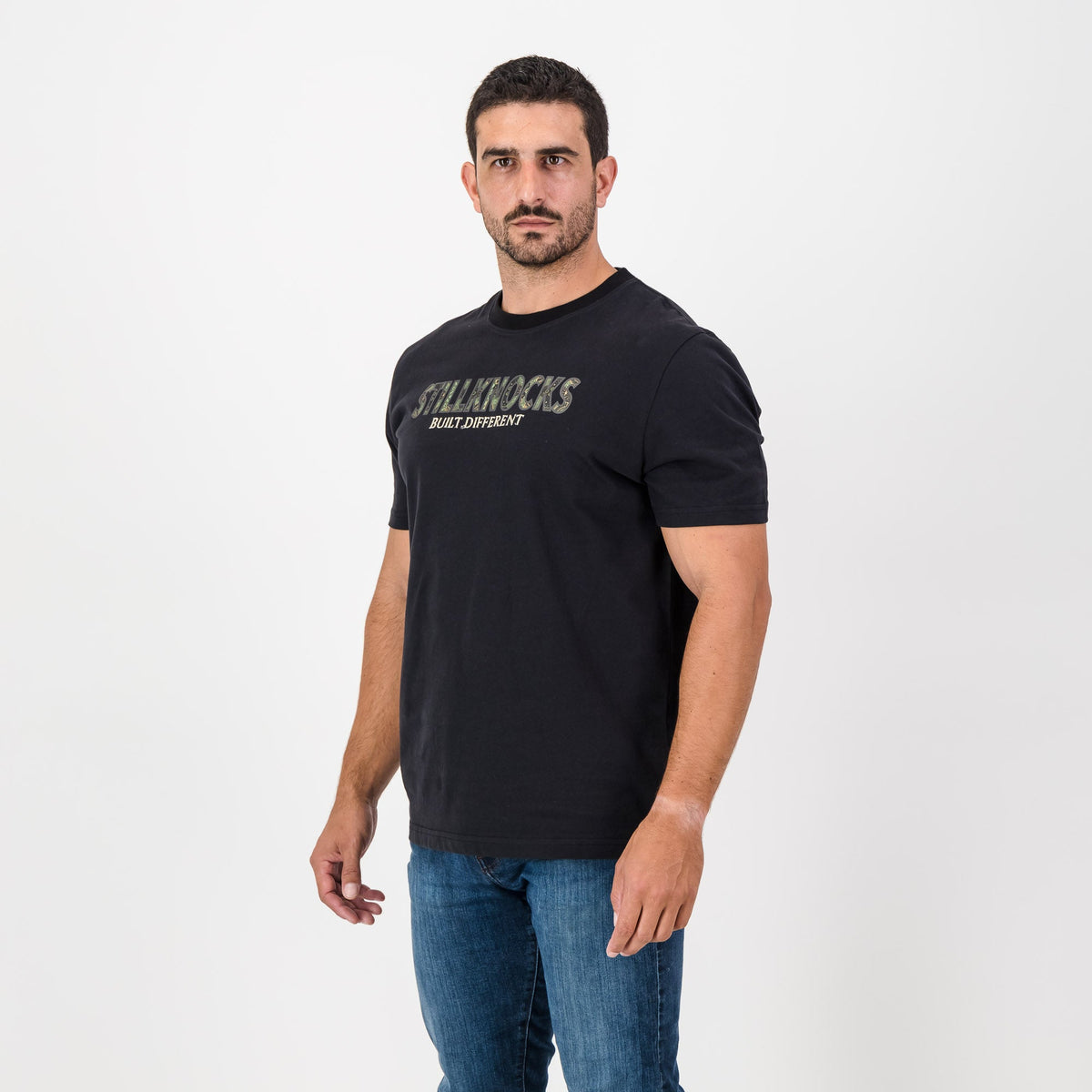 Stillknocks Built Diff Regular Crew Tee-Black