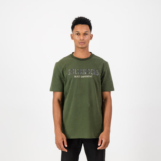 Stillknocks Built Diff Regular Crew Tee-Military Olive